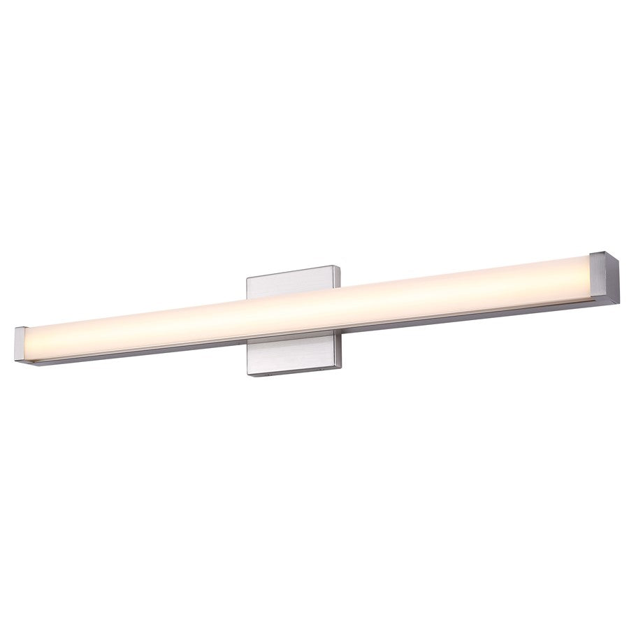 Canarm Jonah 30in 1-Light LED Vanity | Modern Brushed Nickel Aluminum & Iron | Bathroom & Powder Room | 30 x 4.72 x 2.5 in | Model BL-30B-30-BN-C