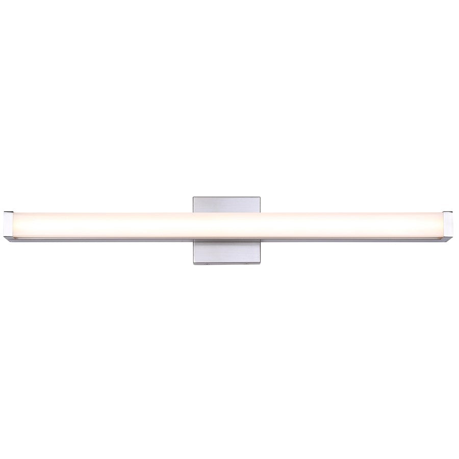 Canarm Jonah 30in 1-Light LED Vanity | Modern Brushed Nickel Aluminum & Iron | Bathroom & Powder Room | 30 x 4.72 x 2.5 in | Model BL-30B-30-BN-C