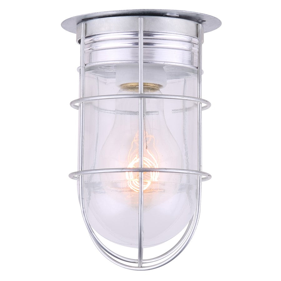 Canarm Madison 7in 1-Light Outdoor Lantern | Vintage Metal and Clear Glass | Porch & Entryway | 1000 Lumens, E26 Base | Model BL04CWG