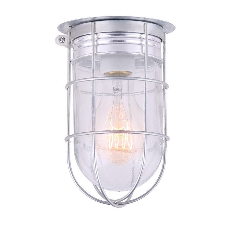 Canarm Madison 7in 1-Light Outdoor Lantern | Vintage Metal and Clear Glass | Porch & Entryway | 1000 Lumens, E26 Base | Model BL04CWG