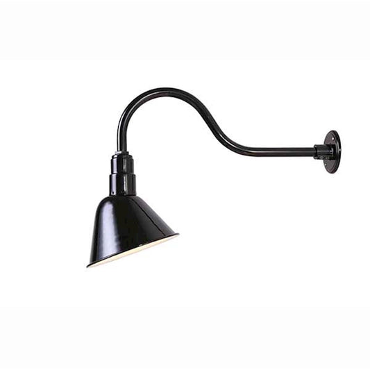 Canarm Barn Light 19in 1-Light Outdoor Sconce | Black Aluminum | Exterior Wall & Garage | 200W Bulb, A19 Base | Model BL10WACBK