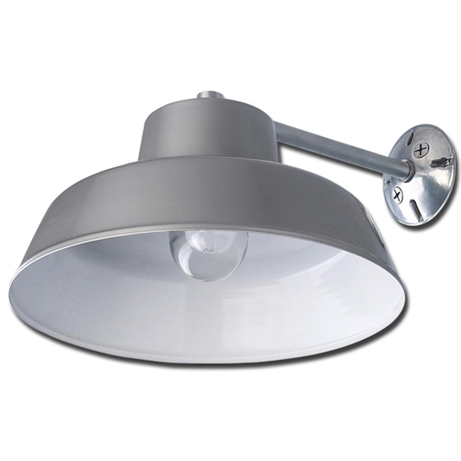 Canarm Barn Light 14in 1-Light Outdoor Wall Sconce | Gray Aluminum Diecast | Porch & Garage | 14 x 8 x 8 in | Model BL14CWS-O