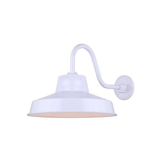 Canarm Landis 14in 1-Light Outdoor Flush Mount | White Steel | Porch & Entryway | 14 x 21 x 12 in | Model BL14WACWH