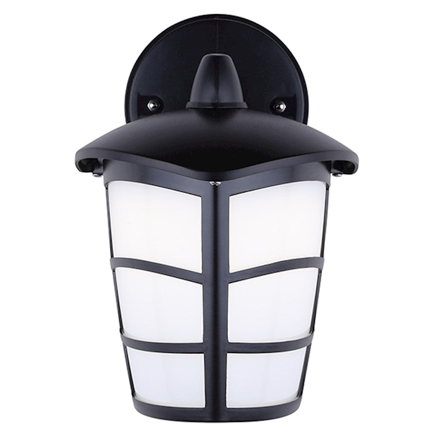 Canarm Polycarbonate 6in LED Outdoor Wall Sconce | Modern Black Finish | Entryway & Patio | 6.5 x 7.75 x 9.25 in | Model BRWL-POR12T-N-BK
