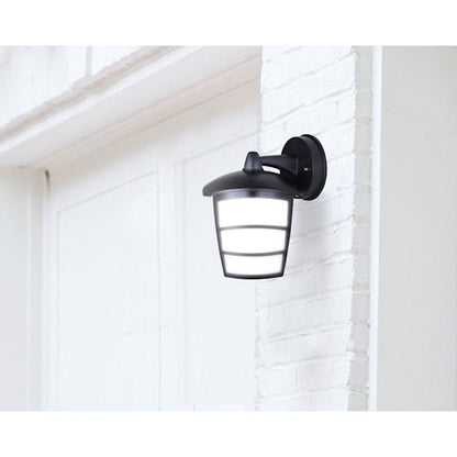 Canarm Polycarbonate 6in LED Outdoor Wall Sconce | Modern Black Finish | Entryway & Patio | 6.5 x 7.75 x 9.25 in | Model BRWL-POR12T-N-BK