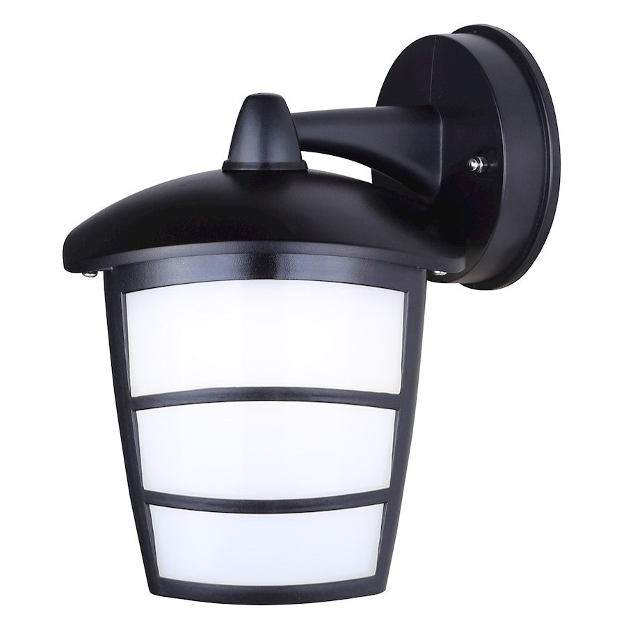 Canarm Polycarbonate 6in LED Outdoor Wall Sconce | Modern Black Finish | Entryway & Patio | 6.5 x 7.75 x 9.25 in | Model BRWL-POR12T-N-BK