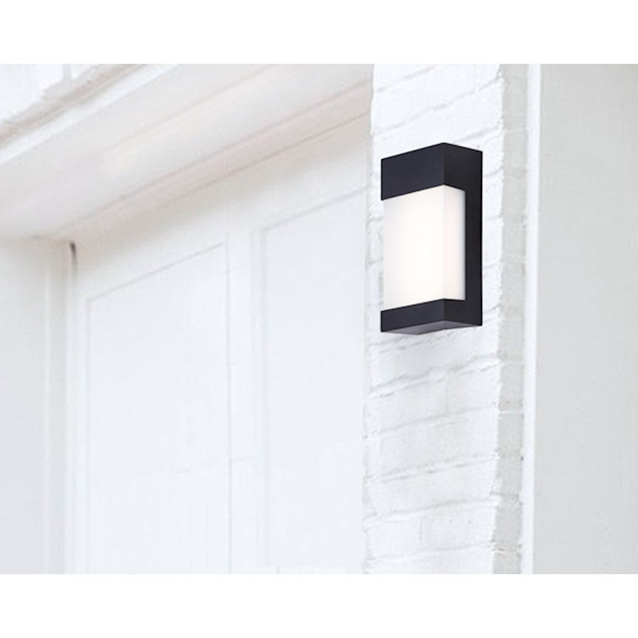 Canarm BRWL-SQ6W-N-BK 1-Light LED Outdoor Wall Sconce | Modern Black Finish | Entryway & Covered Patio | 4.25 x 3.25 x 9.5 in | Model BRWL-SQ6W-N-BK