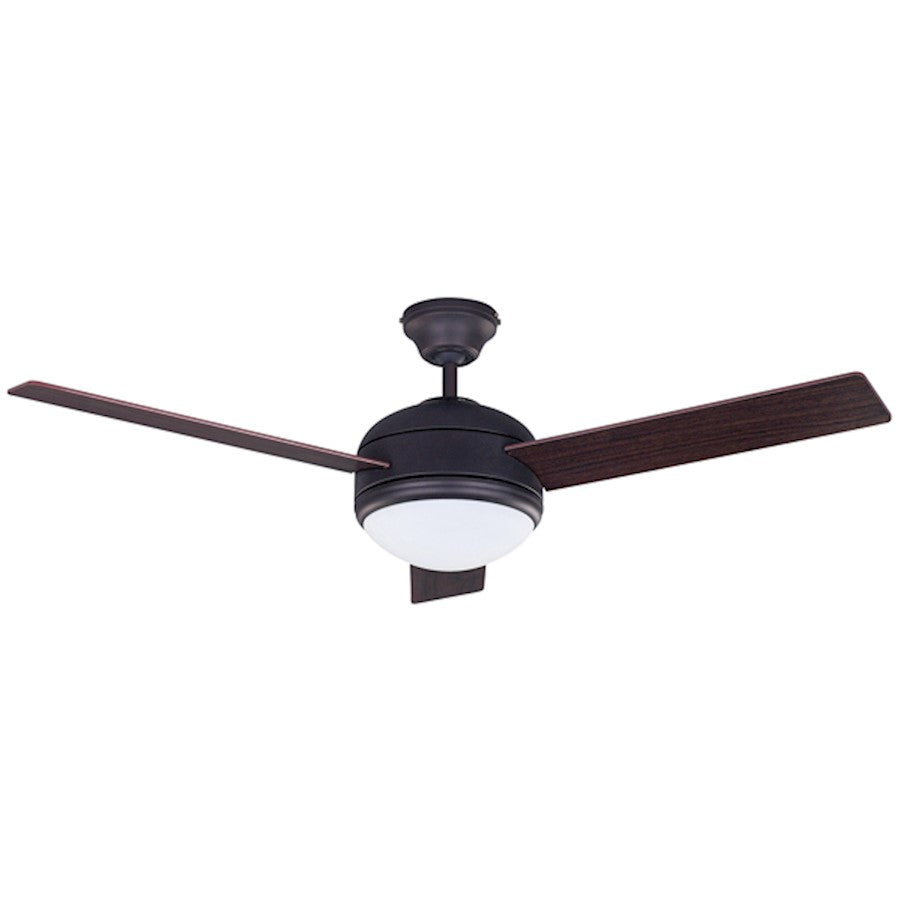 Canarm Calibre 48in 3-Blade Ceiling Fan | Oil Rubbed Bronze and Frosted Glass | Living Room & Bedroom | 48 x 48 x 16 in | Model CF15148313S