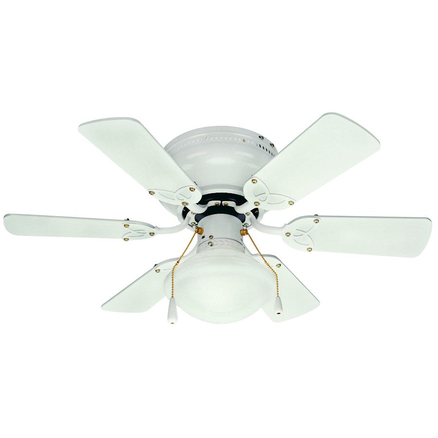 Canarm Twister 30in Ceiling Fan | White and White Spheroid Glass Shade | Bedroom & Living Room | 30 x 30 x 8 in | Model CF3230611S