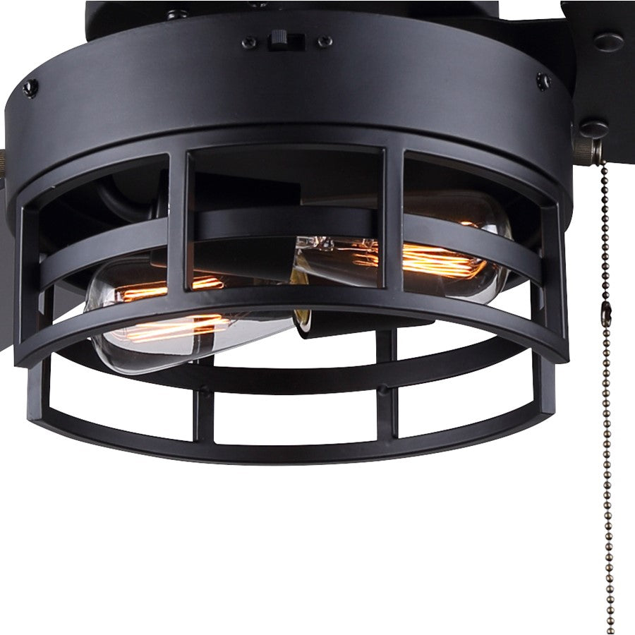 Canarm Attley 42in 2-Light Ceiling Fan | Matte Black and Black MDF Blades | Bedroom & Living Room | 42 x 42 x 14 in | Model CF42ATT3BK