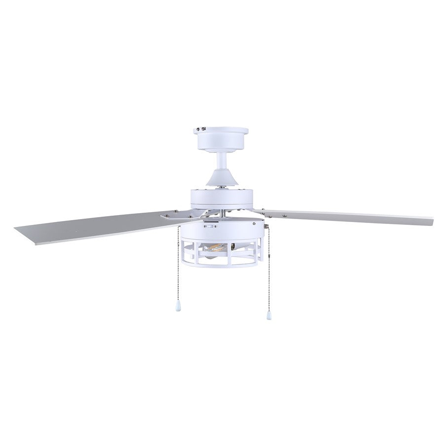 Canarm Attley 42in 2-Light Ceiling Fan | Classic Matte White and White MDF Blades | Bedroom & Living Room | 42 x 42 x 14.5 in | Model CF42ATT3WH