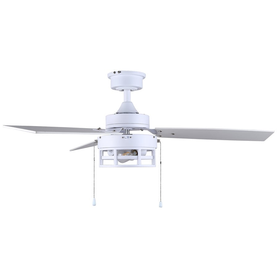 Canarm Attley 42in 2-Light Ceiling Fan | Classic Matte White and White MDF Blades | Bedroom & Living Room | 42 x 42 x 14.5 in | Model CF42ATT3WH