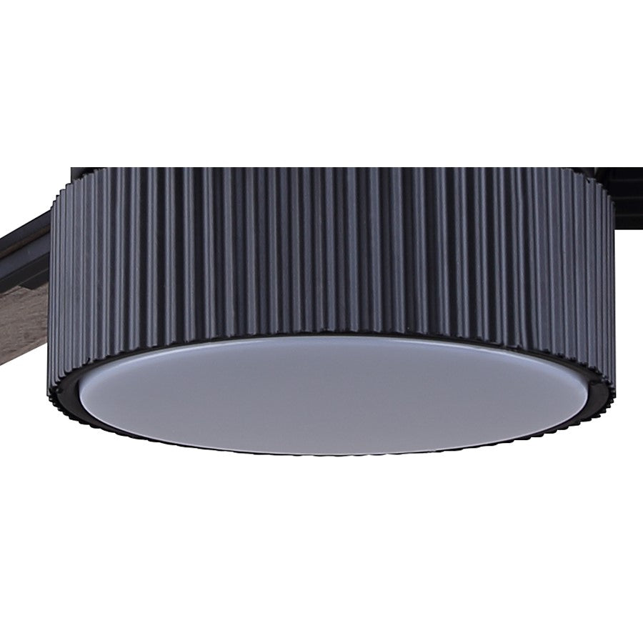 Canarm Cale 42in 1-Light Ceiling Fan | Modern Matte Black and Reversible Black/Weathered Maple Blades | Bedroom & Living Room | Model CF42CAL3BK
