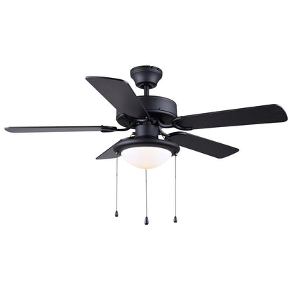 Canarm Eclipse 42in 2-Light Ceiling Fan | Modern Matte Black and Black MDF Blades | Bedroom & Living Room | 42 x 42 x 13 in | Model CF42ECL5BK