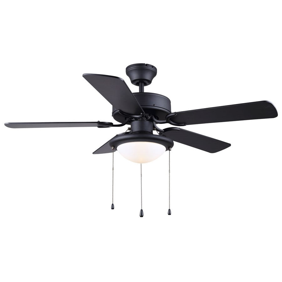 Canarm Eclipse 42in 2-Light Ceiling Fan | Modern Matte Black and Black MDF Blades | Bedroom & Living Room | 42 x 42 x 13 in | Model CF42ECL5BK