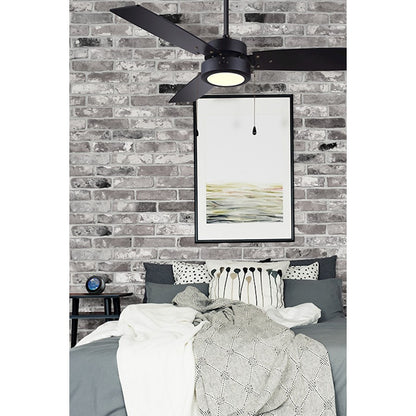 Canarm Wallis 42in 1-Light Ceiling Fan | Modern Matte Black and LED Light Kit | Bedroom & Living Room | 42 x 42 x 13 in | Model CF42WAL3BK