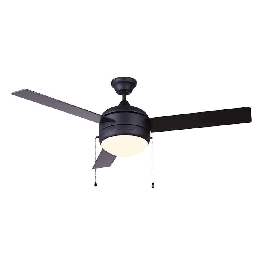 Canarm Calibre 48in Ceiling Fan | Modern Black and 2-Light Kit | Living Room & Bedroom | 48 x 48 x 16 in | Model CF48CA33BK