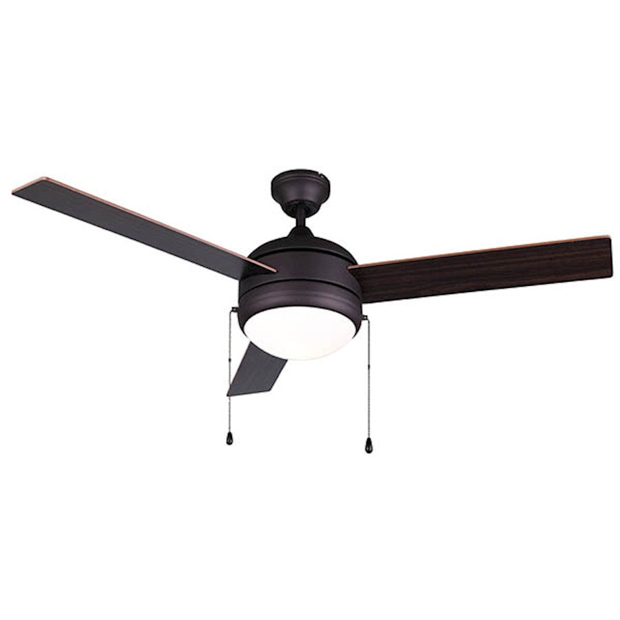 Canarm Calibre 48in 2-Light Ceiling Fan | Oil Rubbed Bronze and Flat Opal Glass | Bedroom & Living Room | 48 x 48 x 16 in | Model CF48CA33ORB
