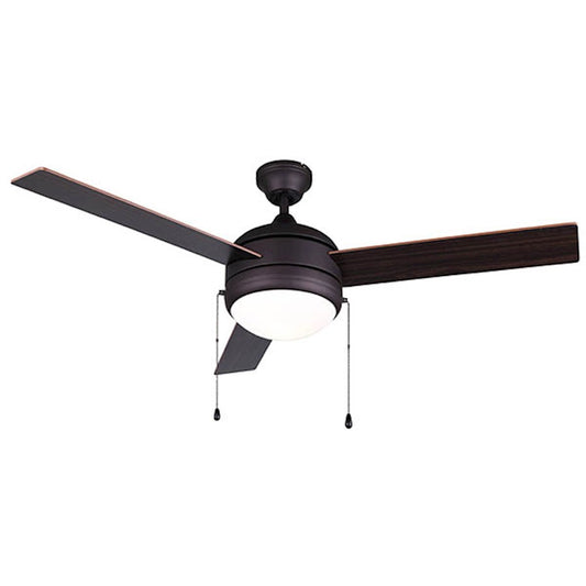 Canarm Calibre 48in 2-Light Ceiling Fan | Oil Rubbed Bronze and Flat Opal Glass | Bedroom & Living Room | 48 x 48 x 16 in | Model CF48CA33ORB