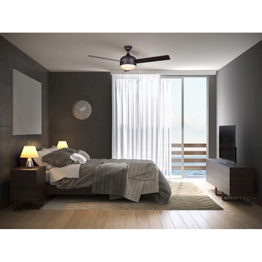 Canarm Calibre 48in 2-Light Ceiling Fan | Oil Rubbed Bronze and Flat Opal Glass | Bedroom & Living Room | 48 x 48 x 16 in | Model CF48CA33ORB