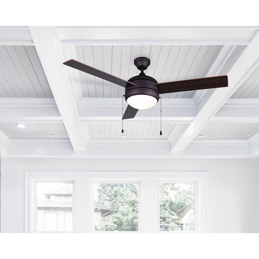 Canarm Calibre 48in 2-Light Ceiling Fan | Oil Rubbed Bronze and Flat Opal Glass | Bedroom & Living Room | 48 x 48 x 16 in | Model CF48CA33ORB