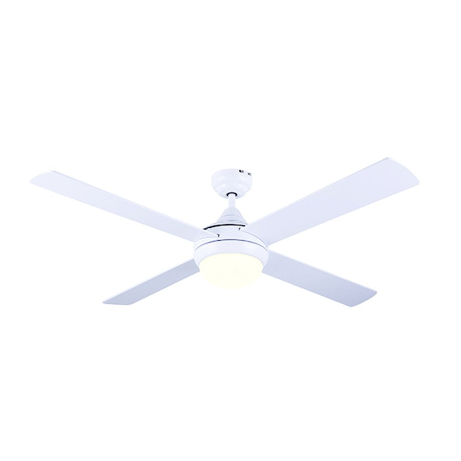 Canarm Foley 48in 1-Light LED Ceiling Fan | White and Flat Opal Glass | Bedroom & Living Room | 48 x 48 x 14 in | Model CF48FOL4WH