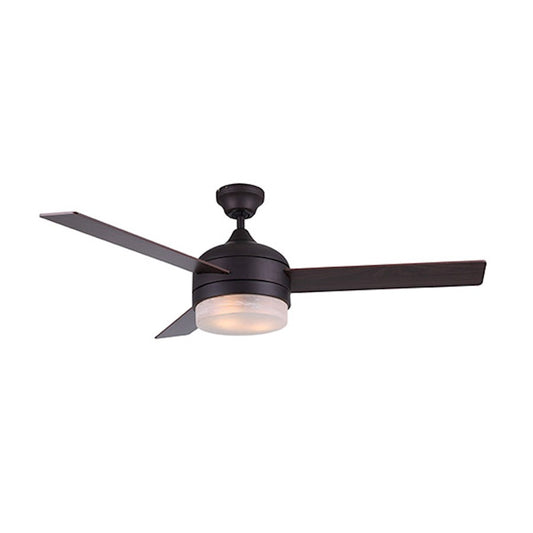 Canarm Perry 48in 3-Light Ceiling Fan | Oil Rubbed Bronze and White Glass | Bedroom & Living Room | 48 x 48 x 15 in | Model CF48PER3ORB