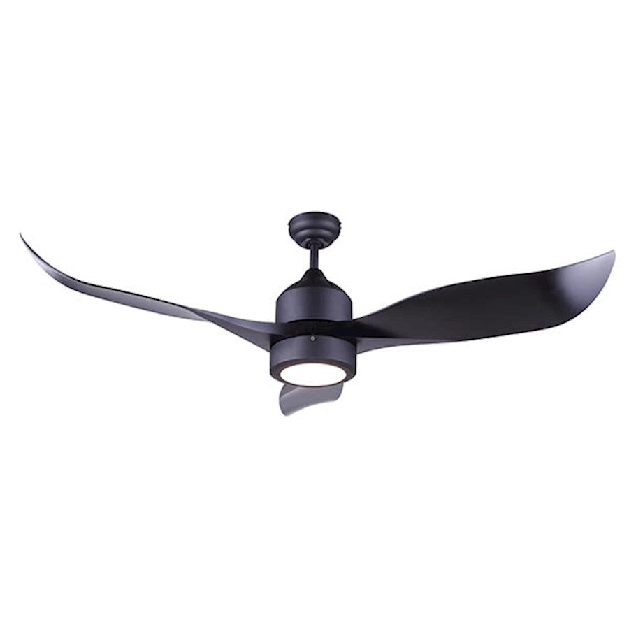 Canarm Aria 52in 1-Light Ceiling Fan | Matte Black and Fiber Blades | Bedroom & Living Room | 27 x 52 x 15 in | Model CF52ARI3BK