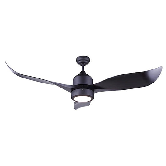 Canarm Aria 52in 1-Light Ceiling Fan | Matte Black and Fiber Blades | Bedroom & Living Room | 27 x 52 x 15 in | Model CF52ARI3BK