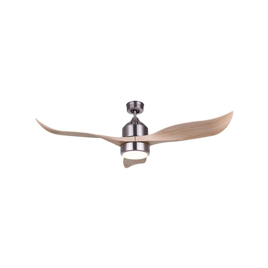 Canarm Aria 52in 1-Light LED Ceiling Fan | Brushed Nickel and Maple Blades | Bedroom & Living Room | 27 x 52 x 15 in | Model CF52ARI3BN