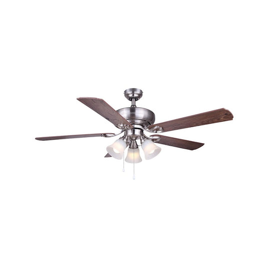 Canarm Asta 52in 3-Light Ceiling Fan | Brushed Nickel and Maple Blades | Bedroom & Living Room | 27 x 52 x 15 in | Model CF52AST5BN