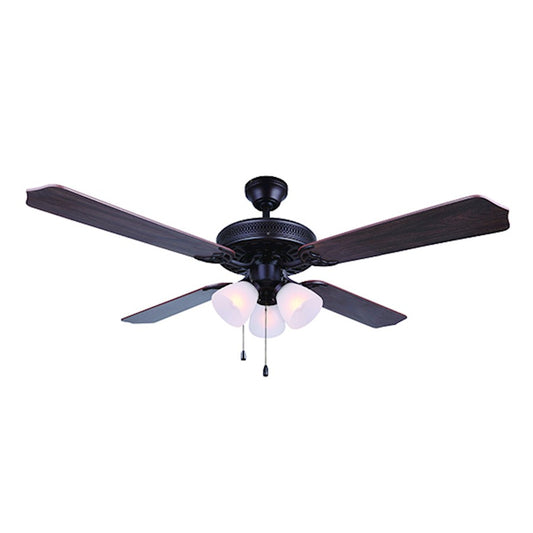 Canarm Chateau IV 52in 3-Light Ceiling Fan | Traditional Oil Rubbed Bronze and Frosted Glass | Bedroom & Living Room | Model CF52CH44ORB