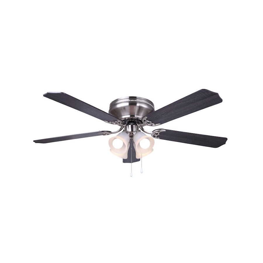 Canarm Gallina 52in 5-Light Ceiling Fan | Brushed Nickel with White/Blonde Maple Blades | Living Room & Bedroom | 52 in W | Model CF52GAL5BN