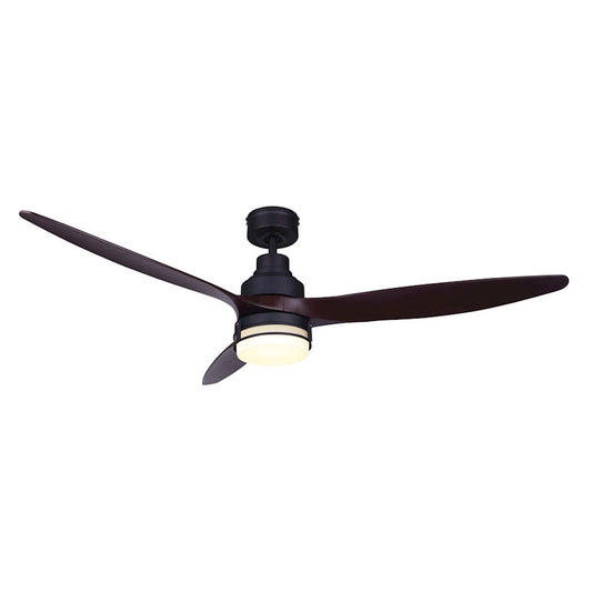Canarm Hollyn 52in 3-Light Ceiling Fan | Modern Black Steel | Living Room & Bedroom | 52 x 52 x 14.5 in | Model CF52HOL3BK