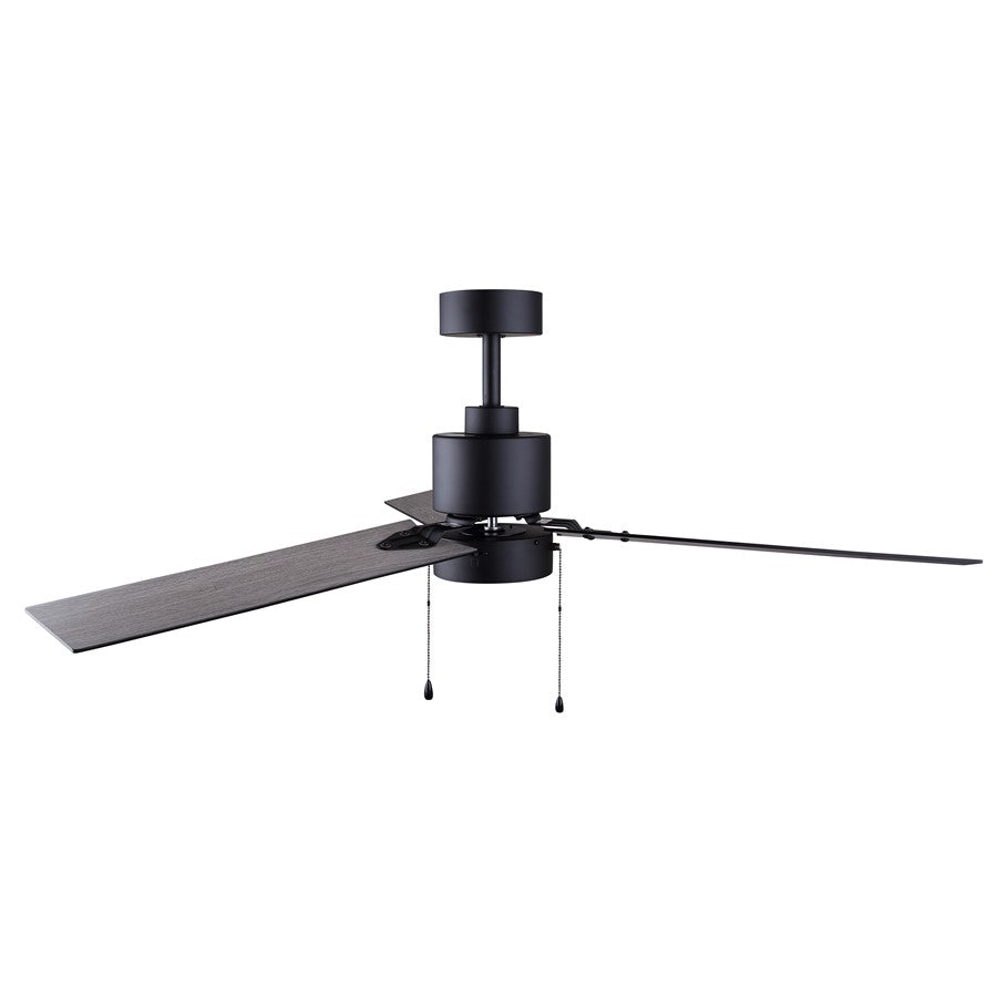 Canarm Liv 52in 1-Light Ceiling Fan | Modern Matte Black and Weathered Oak Plywood Blades | Living Room & Covered Patio | Model CF52JAC3BK-ES