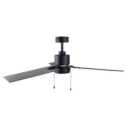 Canarm Liv 52in 1-Light Ceiling Fan | Modern Matte Black and Weathered Oak Plywood Blades | Living Room & Covered Patio | Model CF52JAC3BK-ES