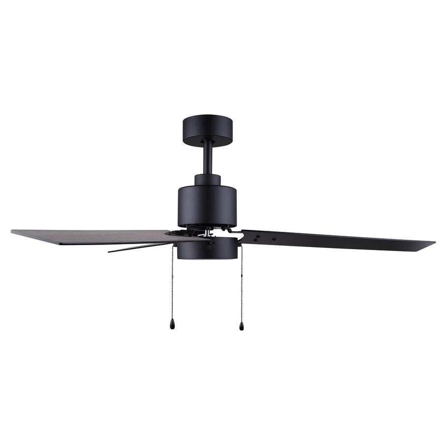 Canarm Liv 52in 1-Light Ceiling Fan | Modern Matte Black and Weathered Oak Plywood Blades | Living Room & Covered Patio | Model CF52JAC3BK-ES