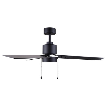 Canarm Liv 52in 1-Light Ceiling Fan | Modern Matte Black and Weathered Oak Plywood Blades | Living Room & Covered Patio | Model CF52JAC3BK-ES