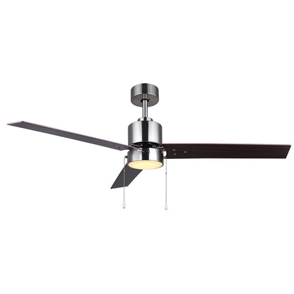 Canarm Liv 52in 1-Light Ceiling Fan | Modern Brushed Nickel and Walnut Plywood Blades | Living Room & Covered Patio | Model CF52JAC3BN-ES