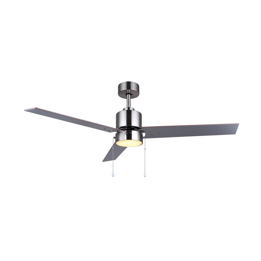 Canarm Liv 52in 1-Light Ceiling Fan | Modern Brushed Nickel and Walnut Plywood Blades | Living Room & Covered Patio | Model CF52JAC3BN-ES