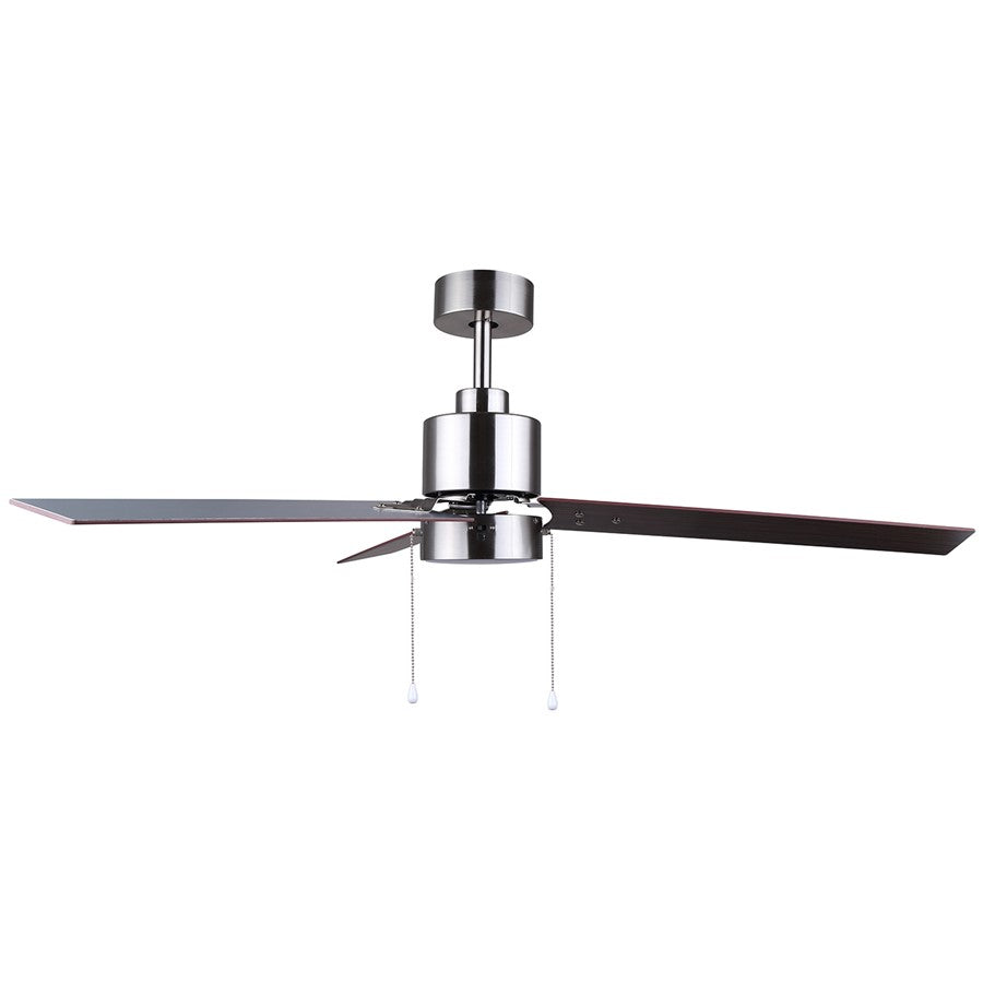 Canarm Liv 52in 1-Light Ceiling Fan | Modern Brushed Nickel and Walnut Plywood Blades | Living Room & Covered Patio | Model CF52JAC3BN-ES