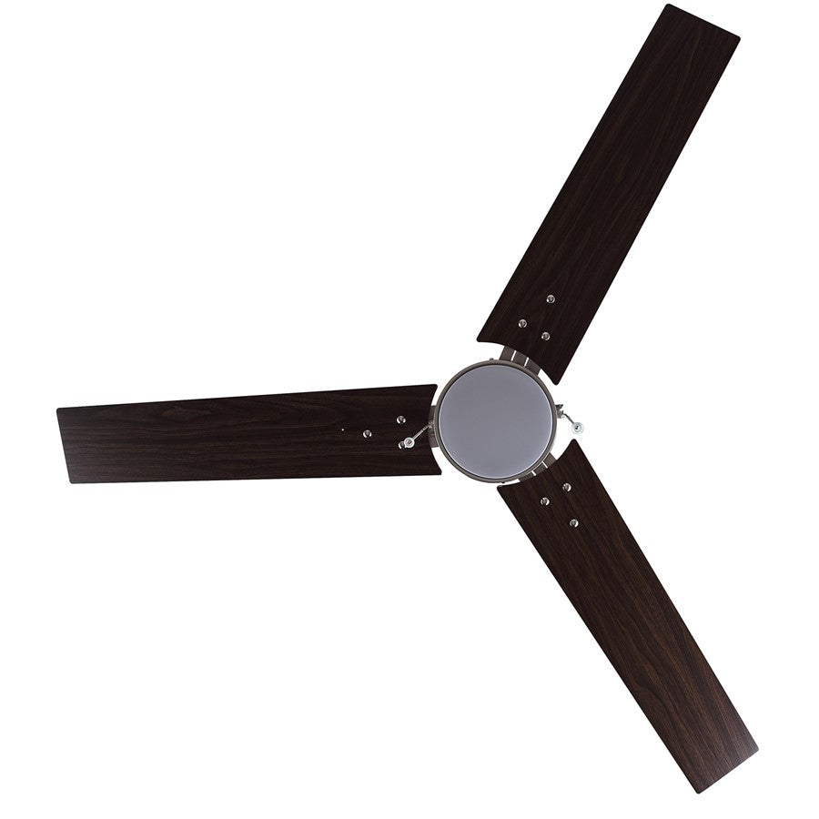 Canarm Liv 52in 1-Light Ceiling Fan | Modern Brushed Nickel and Walnut Plywood Blades | Living Room & Covered Patio | Model CF52JAC3BN-ES