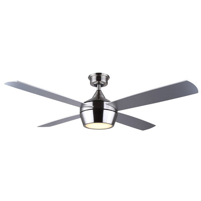 Canarm Judson 52in 4-Blade Ceiling Fan | Brushed Nickel and Grey/White Plywood Blades | Bedroom & Living Room | 52 x 52 x 14 in | Model CF52JUD4BN