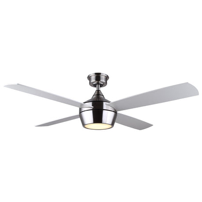 Canarm Judson 52in 4-Blade Ceiling Fan | Brushed Nickel and Grey/White Plywood Blades | Bedroom & Living Room | 52 x 52 x 14 in | Model CF52JUD4BN