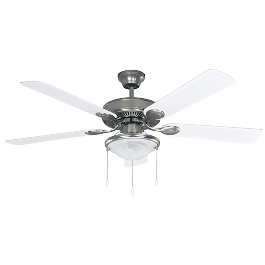 Canarm Kincade 52in 5-Blade Ceiling Fan | Brushed Pewter and Alabaster Glass | Bedroom & Living Room | 52 x 52 x 17 in | Model CF52KIN5BPT