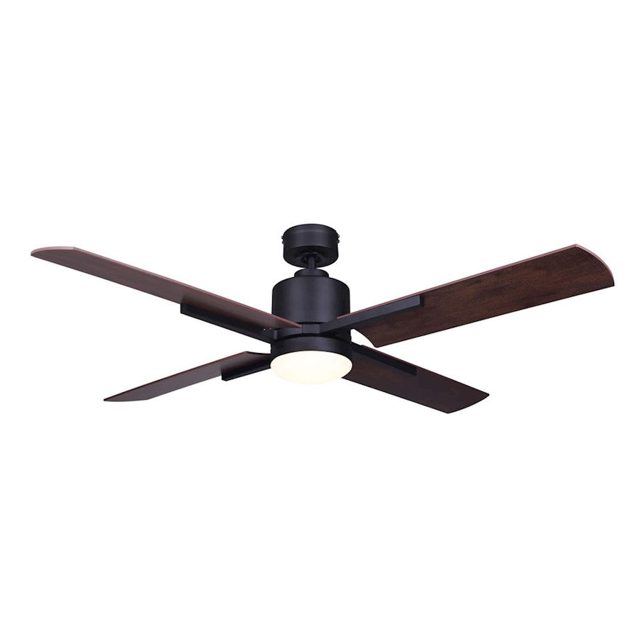 Canarm Loxley 52in 4-Blade Ceiling Fan | Matte Black | Bedroom & Living Room | 52 x 52 x 14 in | Model CF52LOX4BK