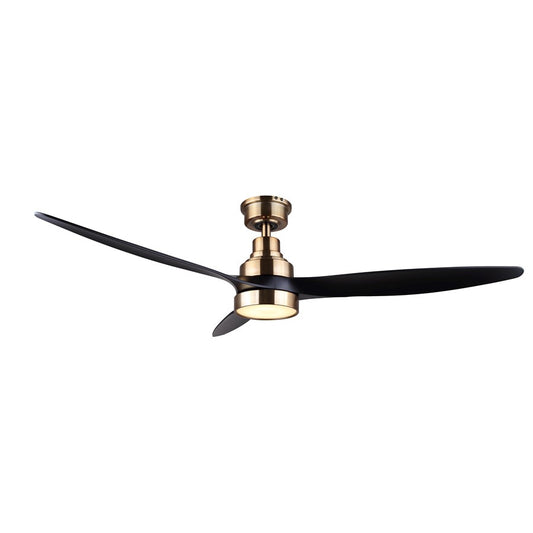 Canarm Luell 52in 1-Light Ceiling Fan | Gold Steel and Black ABS Blades | Living Room & Bedroom | 52 x 52 x 12 in | Model CF52LUE3GD