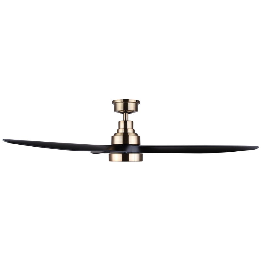 Canarm Luell 52in 1-Light Ceiling Fan | Gold Steel and Black ABS Blades | Living Room & Bedroom | 52 x 52 x 12 in | Model CF52LUE3GD