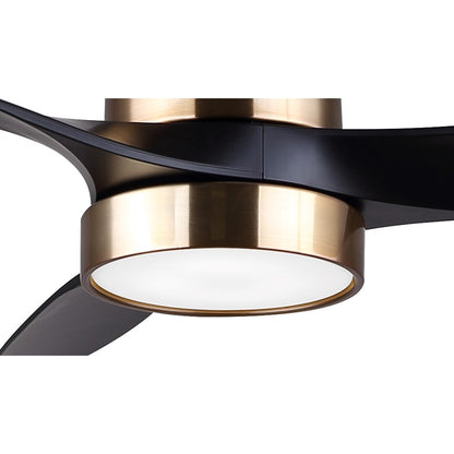 Canarm Luell 52in 1-Light Ceiling Fan | Gold Steel and Black ABS Blades | Living Room & Bedroom | 52 x 52 x 12 in | Model CF52LUE3GD