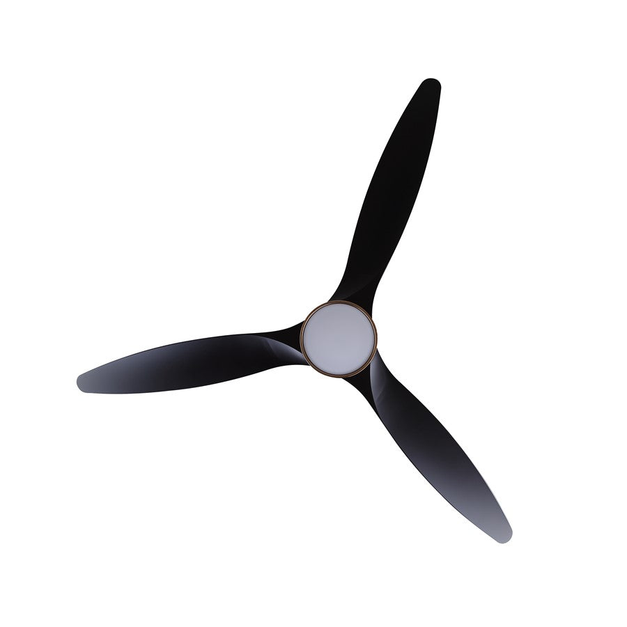 Canarm Luell 52in 1-Light Ceiling Fan | Gold Steel and Black ABS Blades | Living Room & Bedroom | 52 x 52 x 12 in | Model CF52LUE3GD